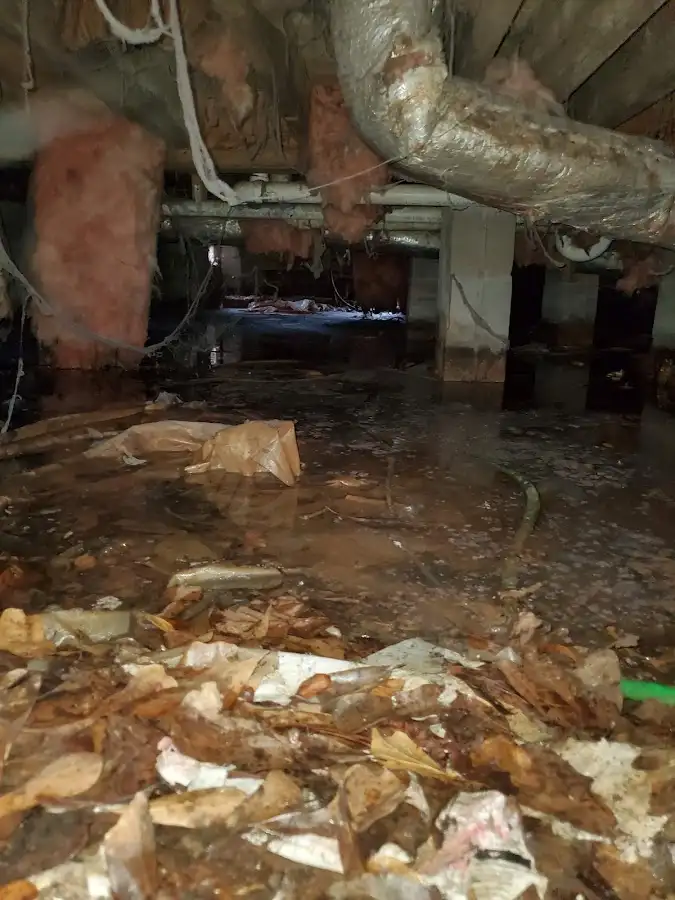 Crawl space flood assessment for Commercial Water Damage Restoration in Lowell